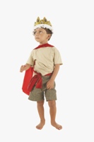 Young boy wearing a crown